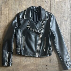 TOPSHOP Faux Leather Moto Jacket